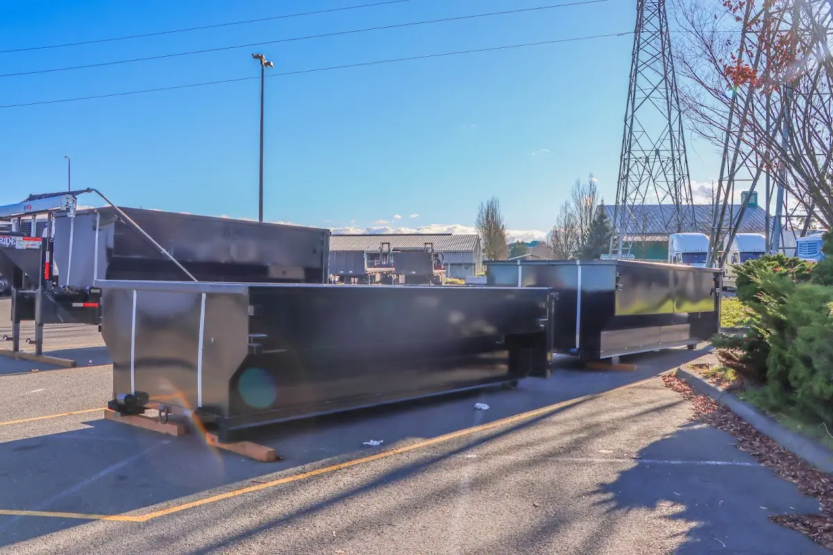 Roll-off dumpster ready for waste disposal at job site for Construction Dumpster Rental in Leesylvania